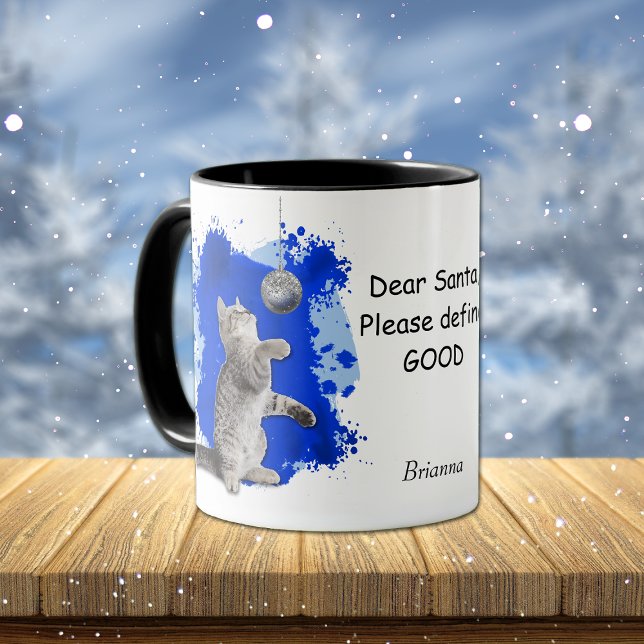 Playful Kitten Needs Santa to Define Good Mug (Creator Uploaded)