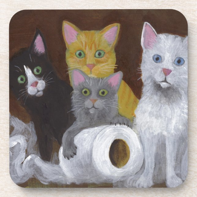 Playful Kittens Coaster (Front)
