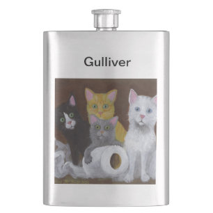 Playful Kittens Hip Flask