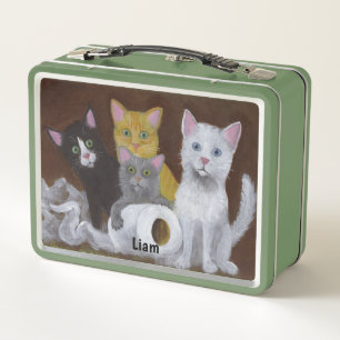 Playful Kittens Metal Lunch Box