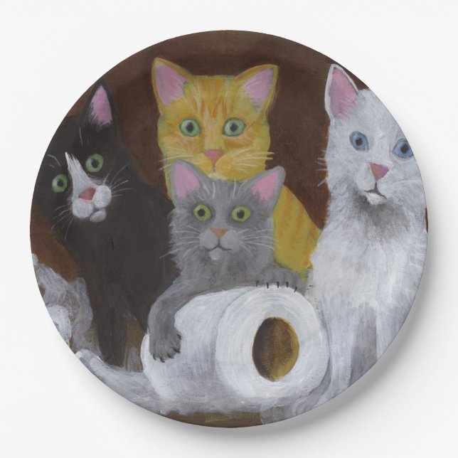 Playful Kittens Paper Plate (Front)
