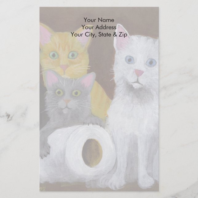 Playful Kittens Stationery (Front)