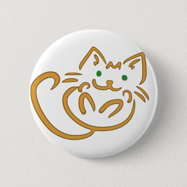 Playful Kitty 2 Inch Round Button (Front)
