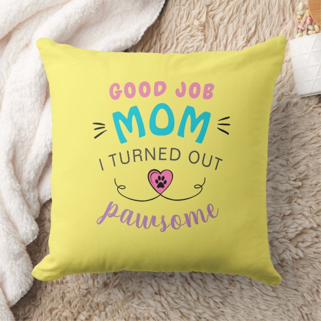 Playful Kitty Pillow Pair Decorative Bright Yellow (Blanket)