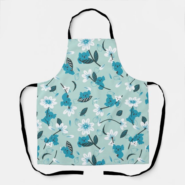 Playful Koala Pattern Cute Animal and Nature Art Apron (Front)