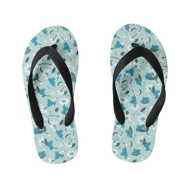 Playful Koala Pattern Cute Animal and Nature Art Kid's Flip Flops (Footbed)