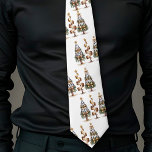 Playful leopard pattern Christmas green gold tie<br><div class="desc">✅ For matching items search #37L in my collections ✅ Celebrate the holidays in style with this watercolor Christmas trees and leopard print tie. Featuring minimalist designs, earthy green and gold tones, hand-drawn elements, and playful lettering, it’s perfect as a personalized gift for him. Elegant, festive, and customizable, this tie...</div>