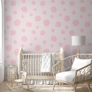 Playful Light Pink Dots Pattern Wallpaper