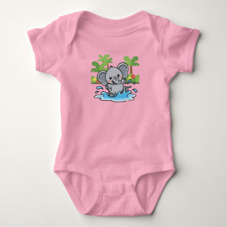 Playful Little Elephant Splash Baby Bodysuit