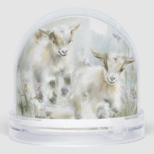 Playful Little Goats  Snowglobe