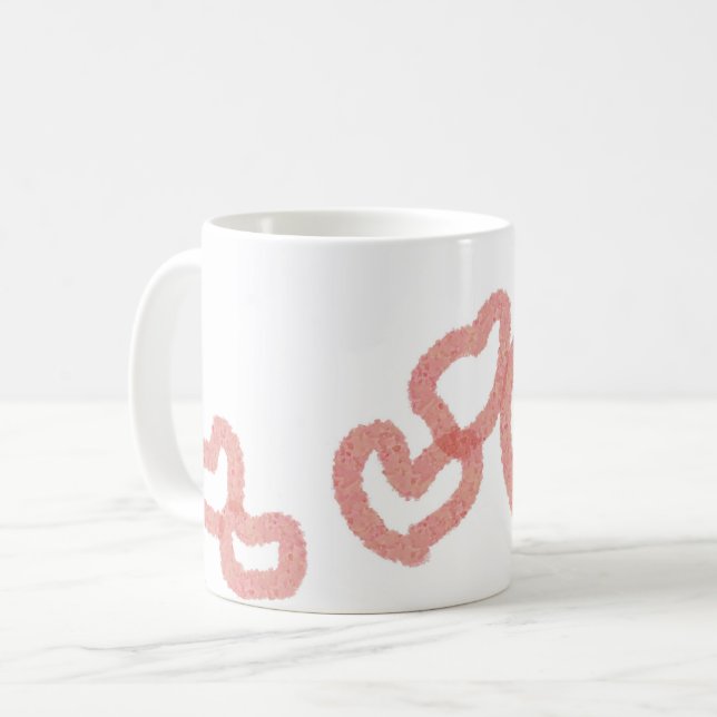 “PLAYFUL LITTLE HEARTS” Classic Mug, 11 oz Coffee Mug (Front Left)