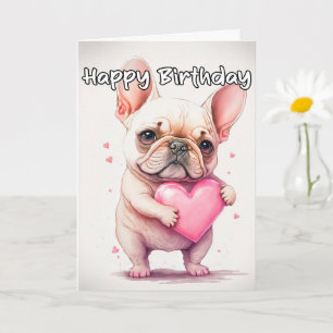 Playful Lovable Little French Bulldog Puppy Card