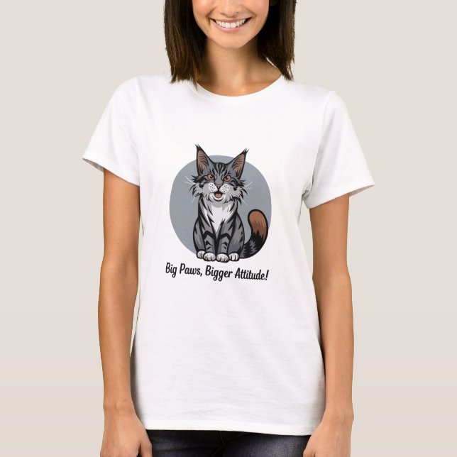 Playful Maine Coon T-Shirt (Front)