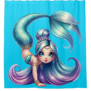 “Playful Mermaid Child Performing Handstand"