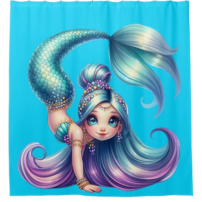“Playful Mermaid Child Performing Handstand" (Front)