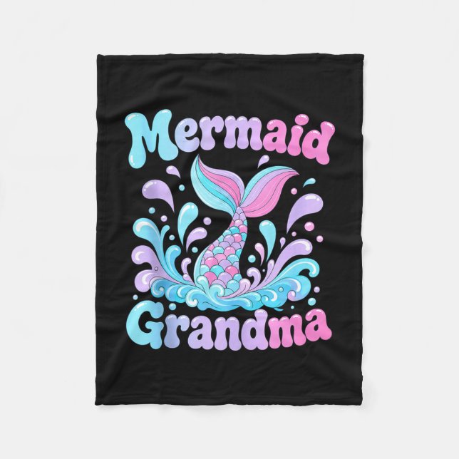 Playful mermaid tail with water splashes design fleece blanket (Front)