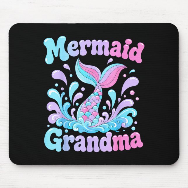 Playful mermaid tail with water splashes design  mouse pad (Front)