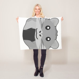 Playful Minimalist Hamster Fleece Blanket