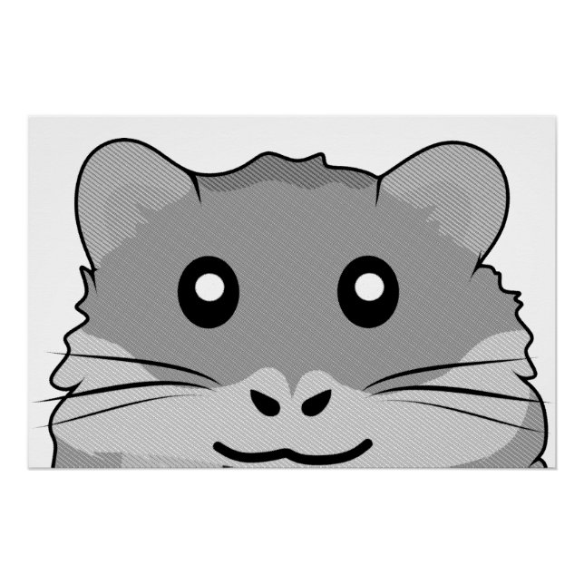 Playful Minimalist Hamster Poster (Front)