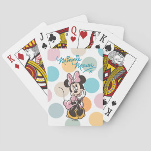 Playful Minnie Mouse Polka Dot Daydream Playing Cards