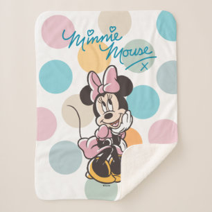 Playful Minnie Mouse Polka Dot Daydream Sherpa Blanket