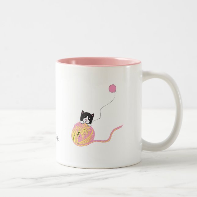 Playful Mittens Two-Tone Coffee Mug (Right)