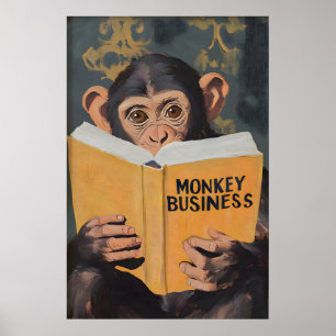 Playful Monkey Business Wall Art Quirky Animal