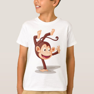 Playful Monkey Doing a Handstand Cute Animal T-Shirt