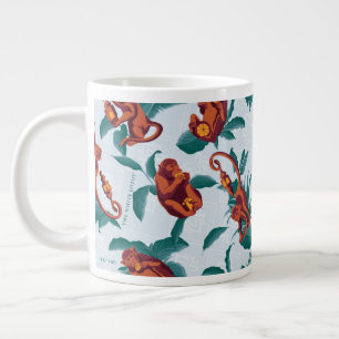 Playful Monkeys Pattern of The White Lotus Large Coffee Mug