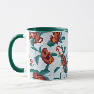 Playful Monkeys Pattern of The White Lotus Mug