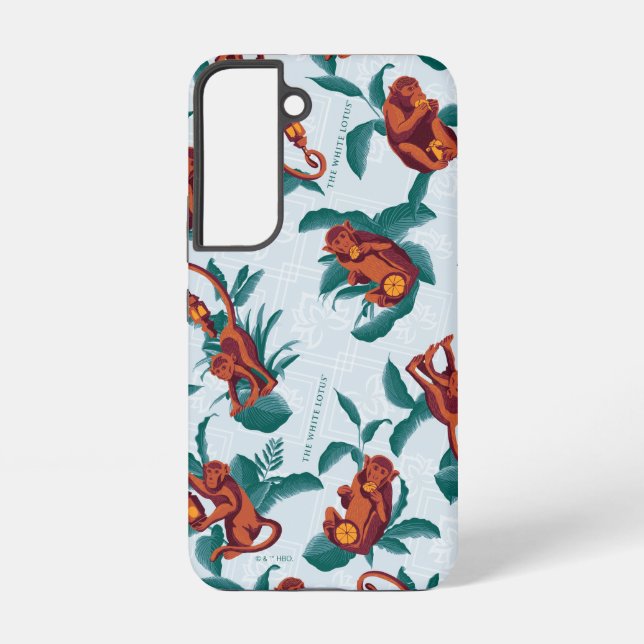 Playful Monkeys Pattern of The White Lotus Samsung Galaxy S22 Case (Back)