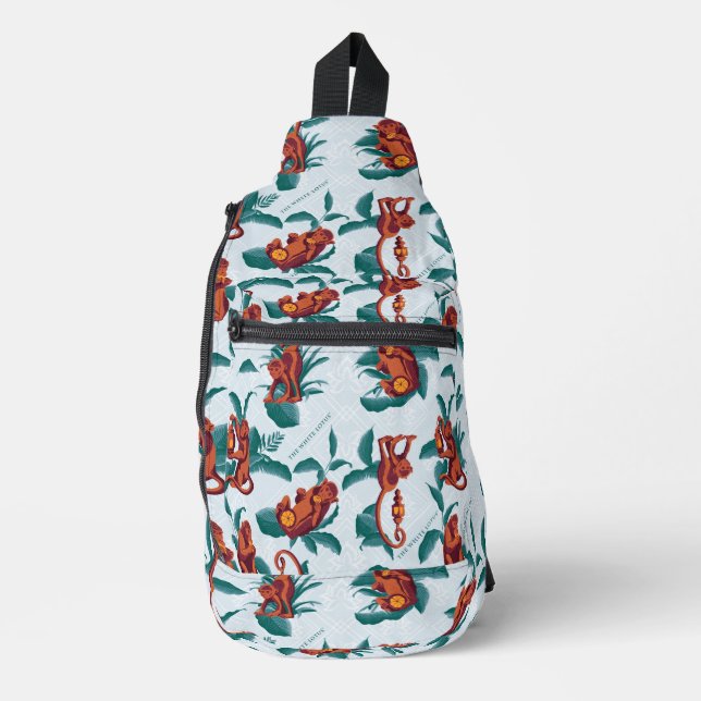 Playful Monkeys Pattern of The White Lotus Sling Bag (Front)