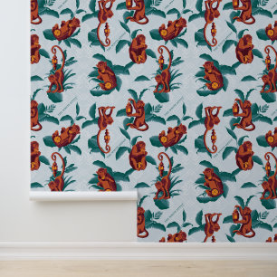 Playful Monkeys Pattern of The White Lotus Wallpaper