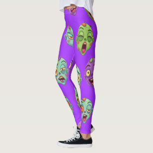 Playful Monsters Zombies For Halloween Leggings