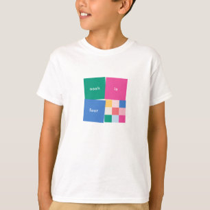 Playful Multicolor Blocks Birthday T-Shirt