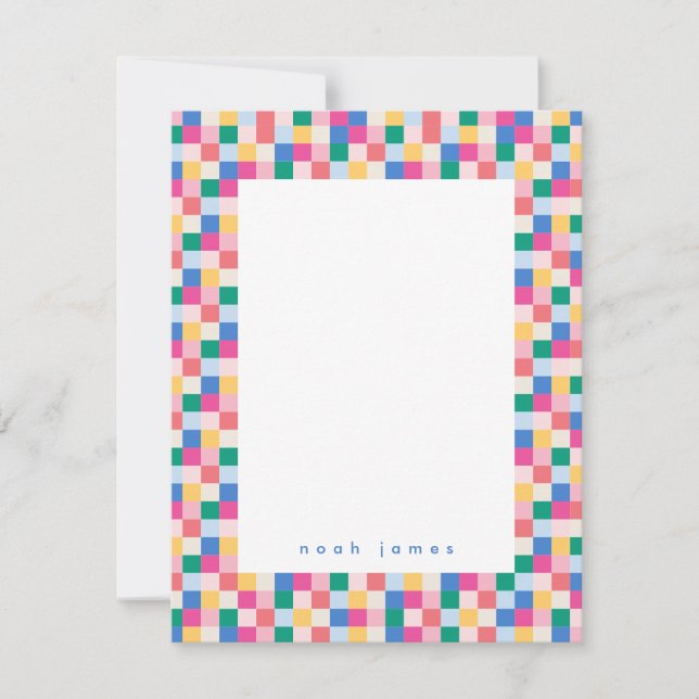 Playful Multicolor Blocks Frame Card (Front)