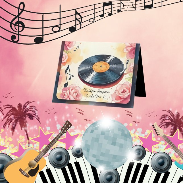 playful musical floral pastel wedding guest card (Creator Uploaded)