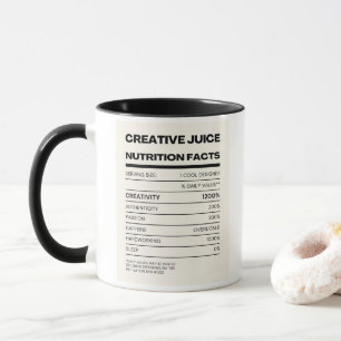 Playful Nutrition Facts Label for Creative Juice Mug