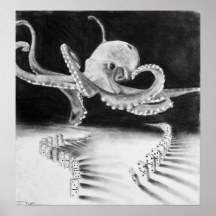 playful octopus poster
