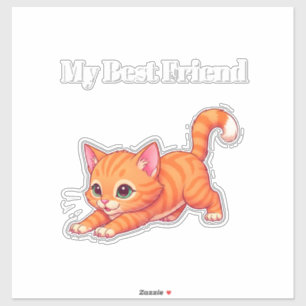Playful Orange Kitten Cartoon