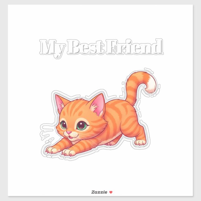 Playful Orange Kitten Cartoon (Sheet)