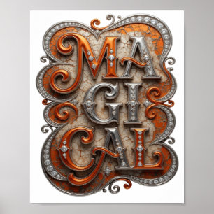 Playful Orange MAGICAL Custom Design Poster