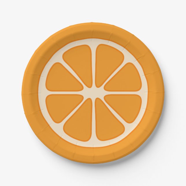 Playful Orange Slice Paper Plate (Front)