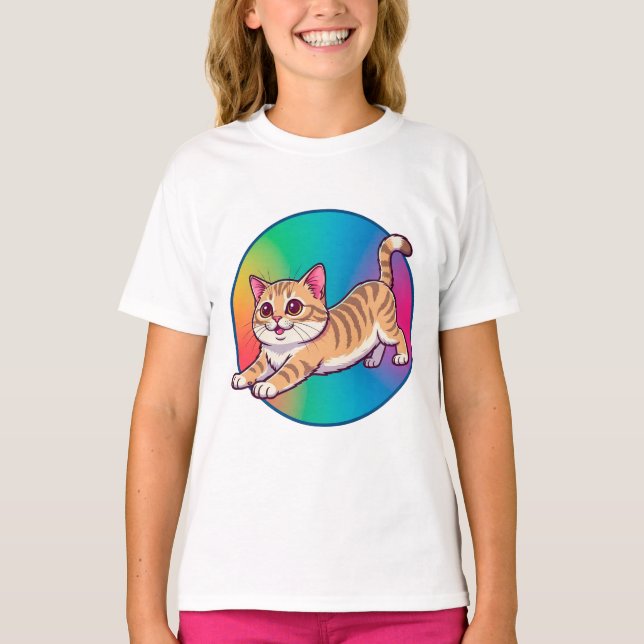 Playful Orange Tabby Kitten T-Shirt (Front)