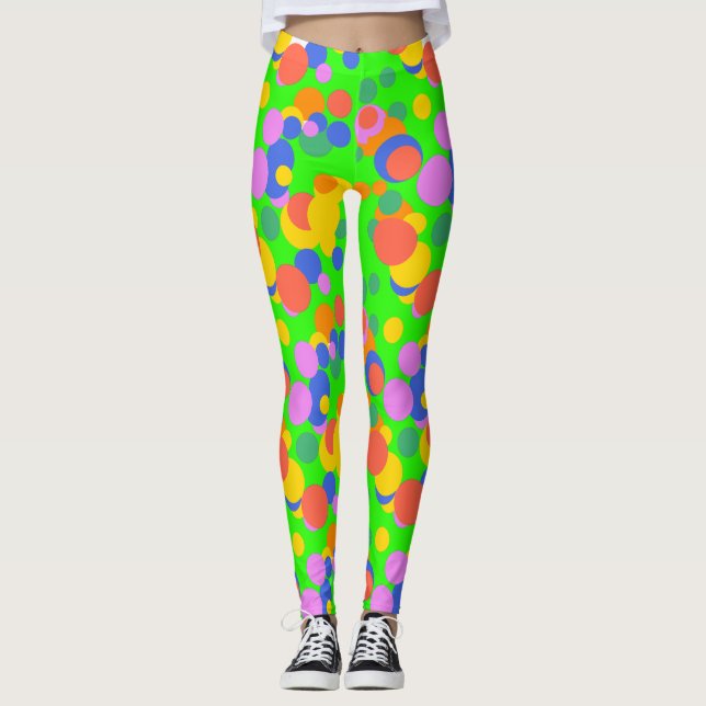 Playful Orbit: Abstract Circles Leggings (Front)
