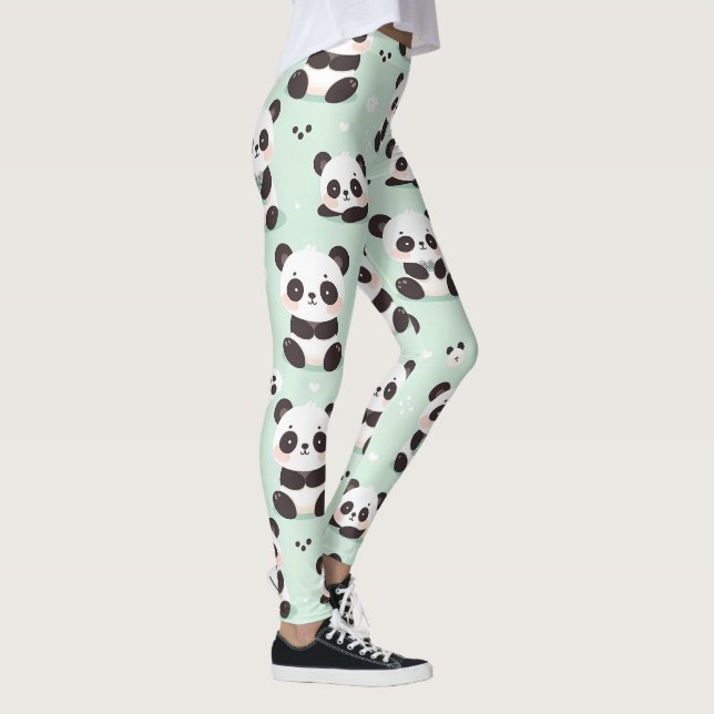 Playful Panda Pattern Leggings (Right)
