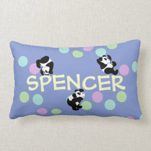 Playful Pandas Name Lumbar Pillow