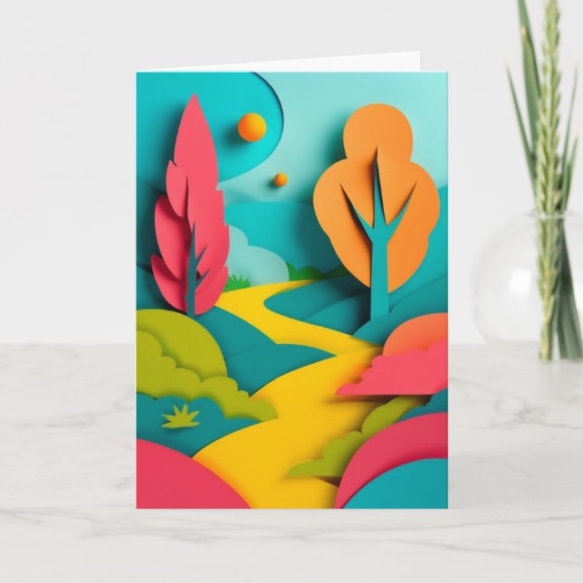 Playful Paper Path Summer Card (Front)