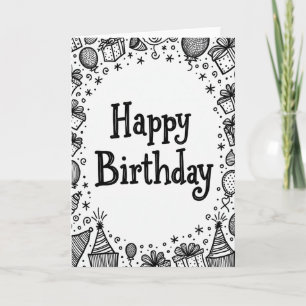 Playful Party Hat Birthday Card