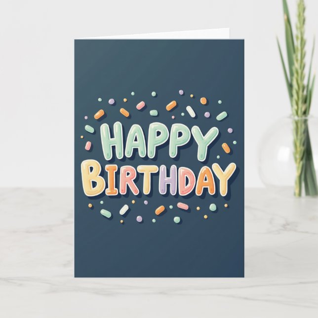 Playful Pastel Birthday Card (Front)